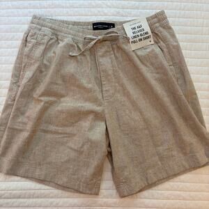 Abercrombie and Fitch Men's NWT Relaxed Linen Blend Pull On Shorts, size Medium